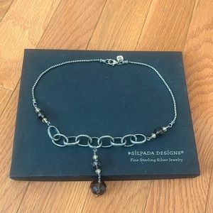 RARE Silpada sterling silver Smokey quartz citrine necklace